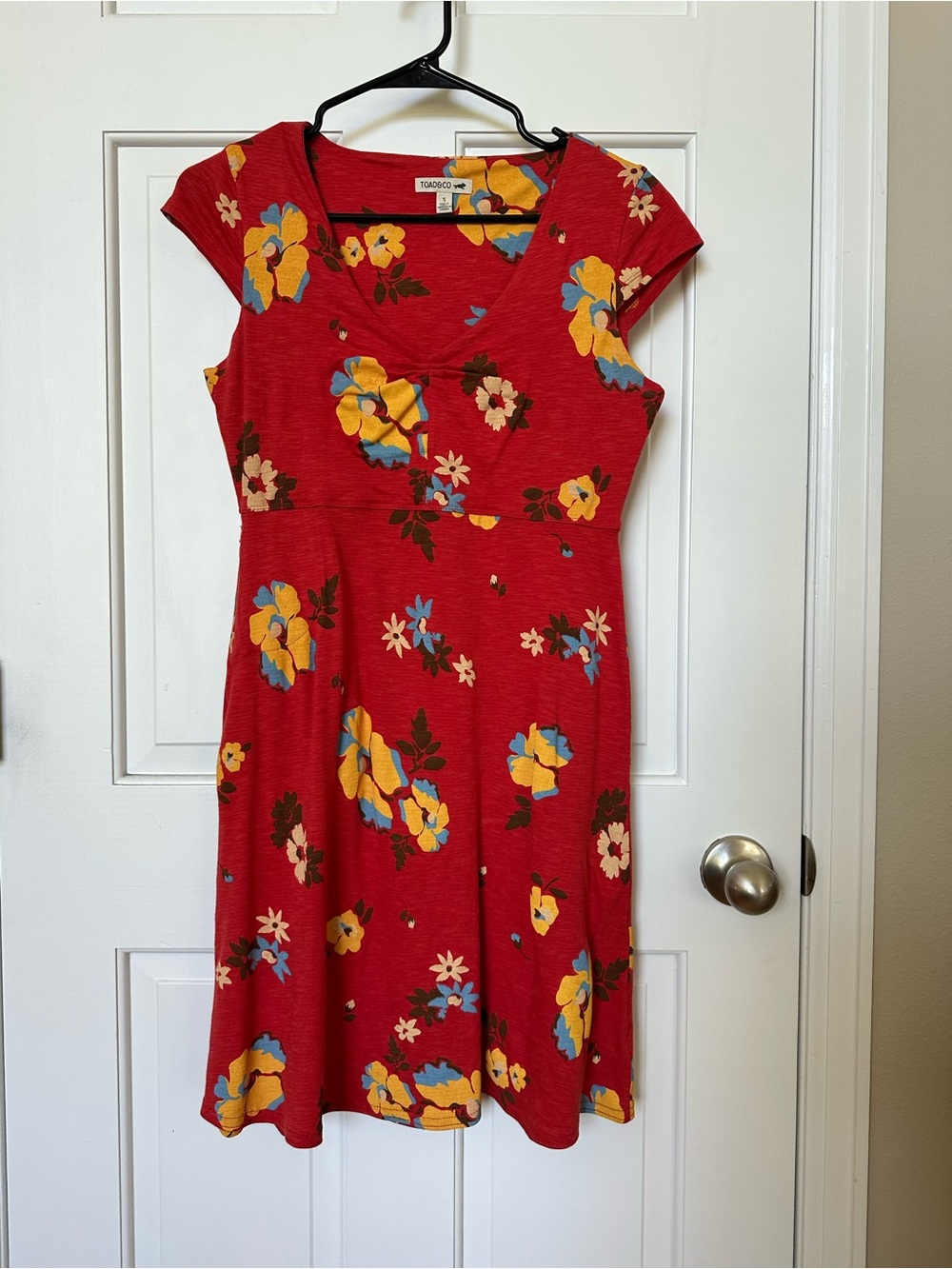 Toad&Co Red Floral Midi Dress
